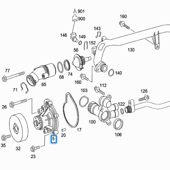 Suitable Coolant Pump for Benchi W271 - Model 2712001001
