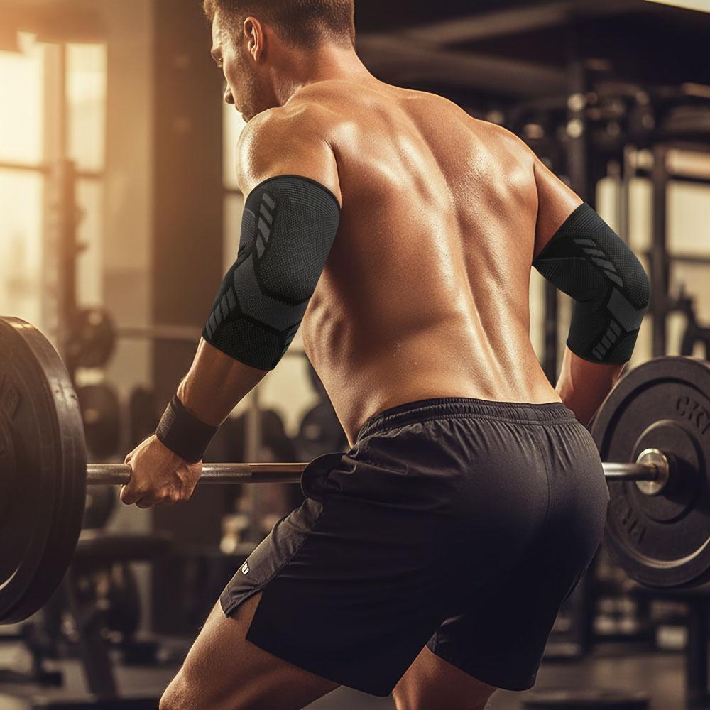 2 pièces Manchon de soutien de coude respirant et extensible - Compression évacuant l'humidité pour le sport, la salle de sport, Genouillère élastique professionnelle