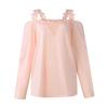 Women Cold Shoulder T-Shirts Fashion Casual Lace Tops Long Sleeve  V-Neck Loose Fit Tunic Tee Sexy Blouses