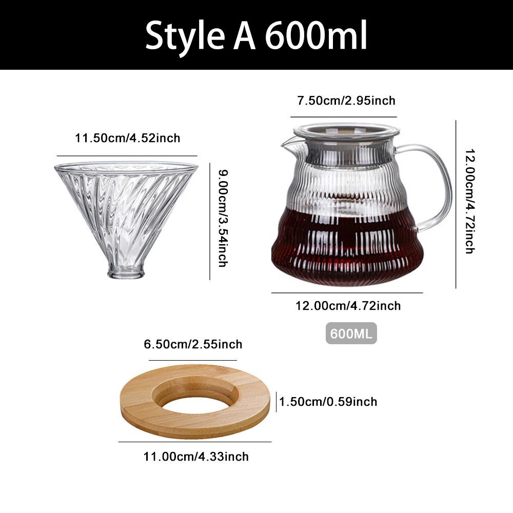 600ml kávový filtrovaný kelímek, ruční vaření kávy, sada opakovaně použitelných filtrovaných kávovarů, trychtýř, odkapávací kávový filtr, konvice na čaj