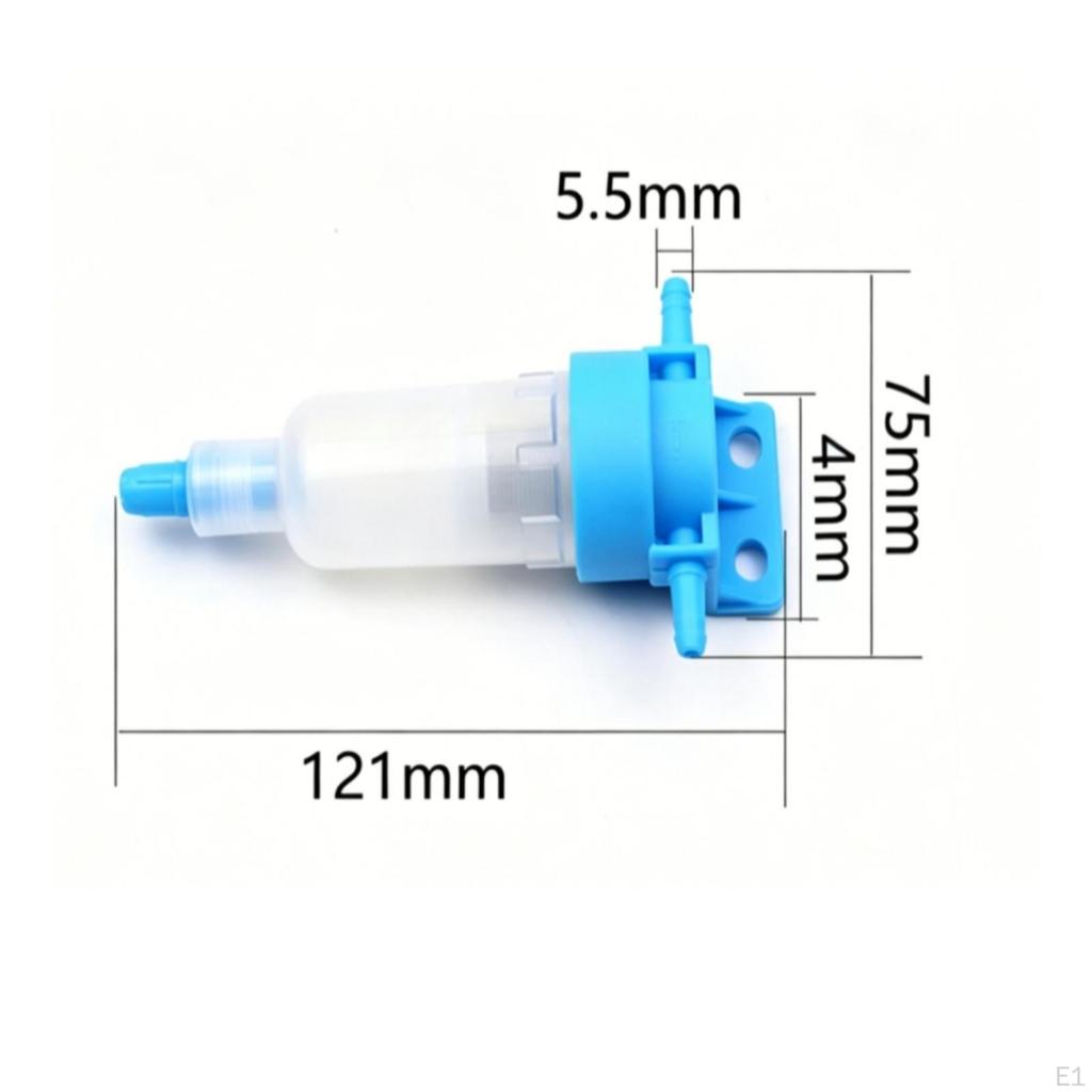 Oil and Water Separator Strainer Blue Translucent Cylindrical Mounting Bracket Car Part