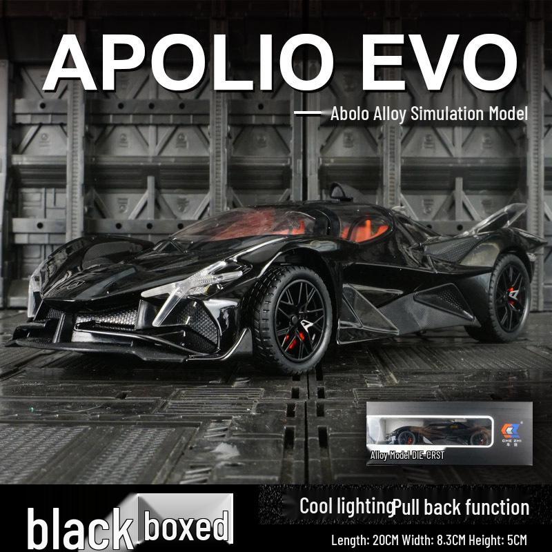 

Zhi Apollo EVO Суперкар Сплавная Модель: Звук, Свет, Амортизация и Рулевая игрушка для детей. чёрный