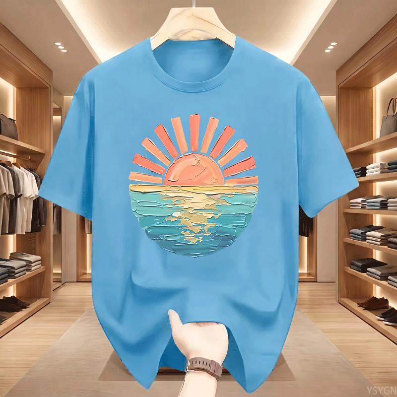 Sunset Beach Tshirt Coastal Ocean Graphic Tee Unisex Unisex Summer Vacation T Shirt Cute Travel Tee Unisex Round Neck Printed