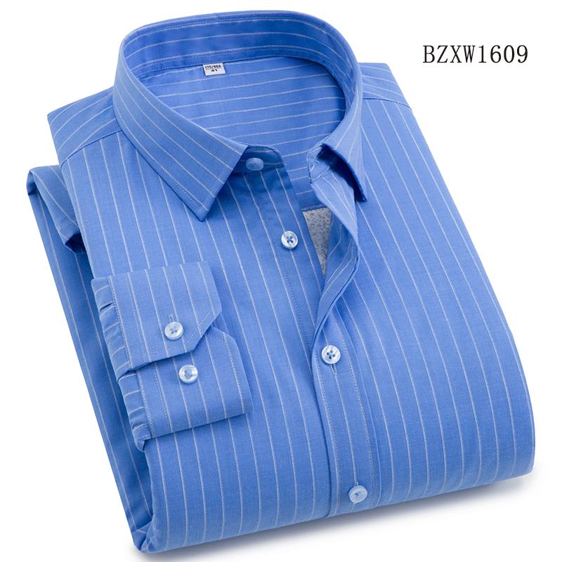 Autumn and Winter Bamboo Fiber Wool Inner Lining High-quality Warm Shirt Long Sleeved Men's Shirt