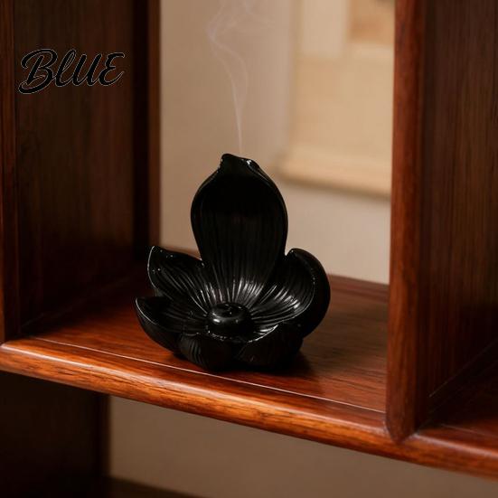 Indoor Air Purifier Lotus Backflow Incense Burner Holder Resin Cone Diffuser Desktop Tower Stand Aromatherapy Holder for Yoga Meditation Tea