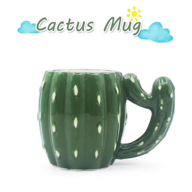 Wjg Pretty B Green Ceramic Cup Cactus Coffee Mug Cactus Ceramic Mug Export Couple Pair Cup