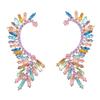 Fashion Lxuury Rhinestone Exaggerated Earrings Ear Clips For Women Girls Shiny Boutique Baroque Dangle Earrings Jewelry For Lady