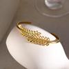 French Retro Wheat Ear Bracelet, 18K Gold-Plated, Openable Smooth Surface, Women's Original Design