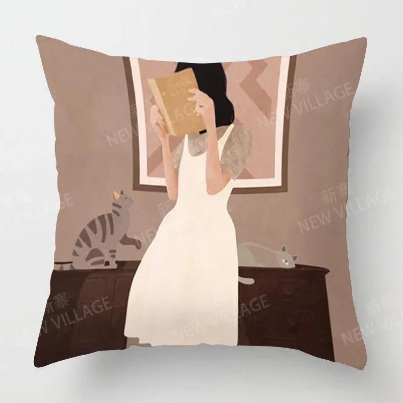 Nordic Fall Home Decor Autumn  Throw Pillow Cover Sofa Cushion Cover Velvet Modern