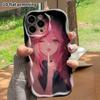 Phone Case: 2D flat, suitable for iPhone 18 17 16 15 14 13 12Pro protective case, pink long-haired fox-eared girl, perfect Christmas and Halloween hol