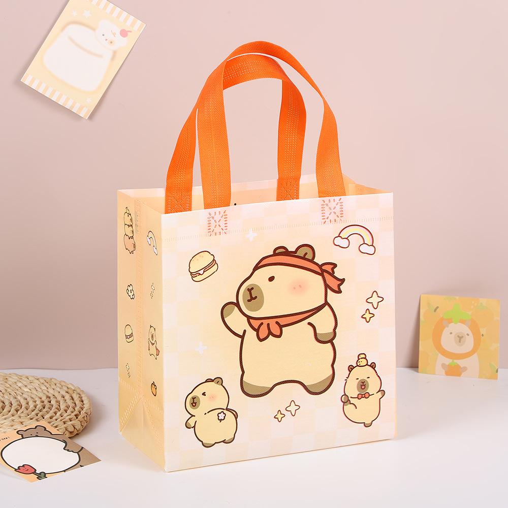 StoBag, Adorable Capybara Themed Non Woven Gift Bags, Cute and Eco Friendly Gift Wrapping, Perfect for birthday party, kids day