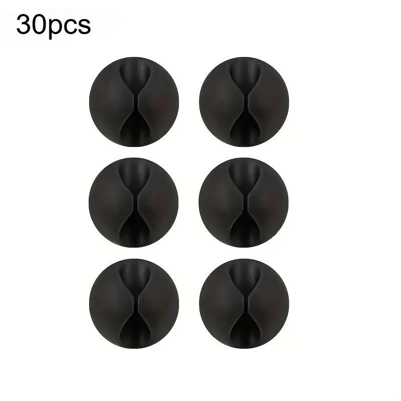 30pcs Desktop Cable Clips Portable Adhesive Cable Management Charger Wire Holder Clips Cord Organizer Home Office Car Nightstand