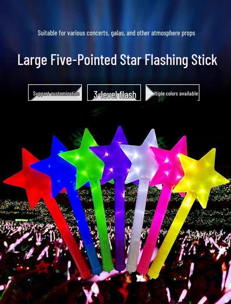 Kinder Leuchtstab Stern Requisiten - Fluoreszierende Konzertunterstützung Fünfzackiger Stern Leuchten