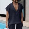Men'S Loose Sleeveless Vest Large V-Neck Sports T-Shirt Top