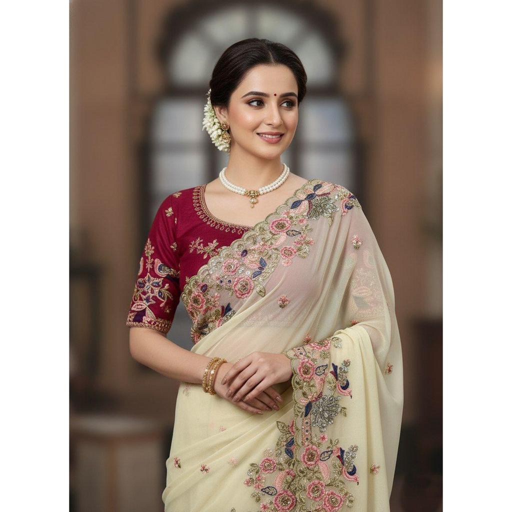 Collezione di Sarees in Georgette per Feste di Designer