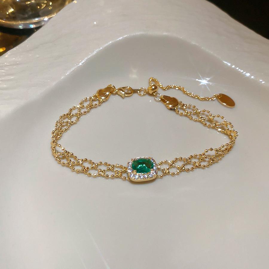 Französisches Zirkonia-Zuckerwürfel-Armband - Elegantes Light-Luxury-Armband für frische, einfache Mode