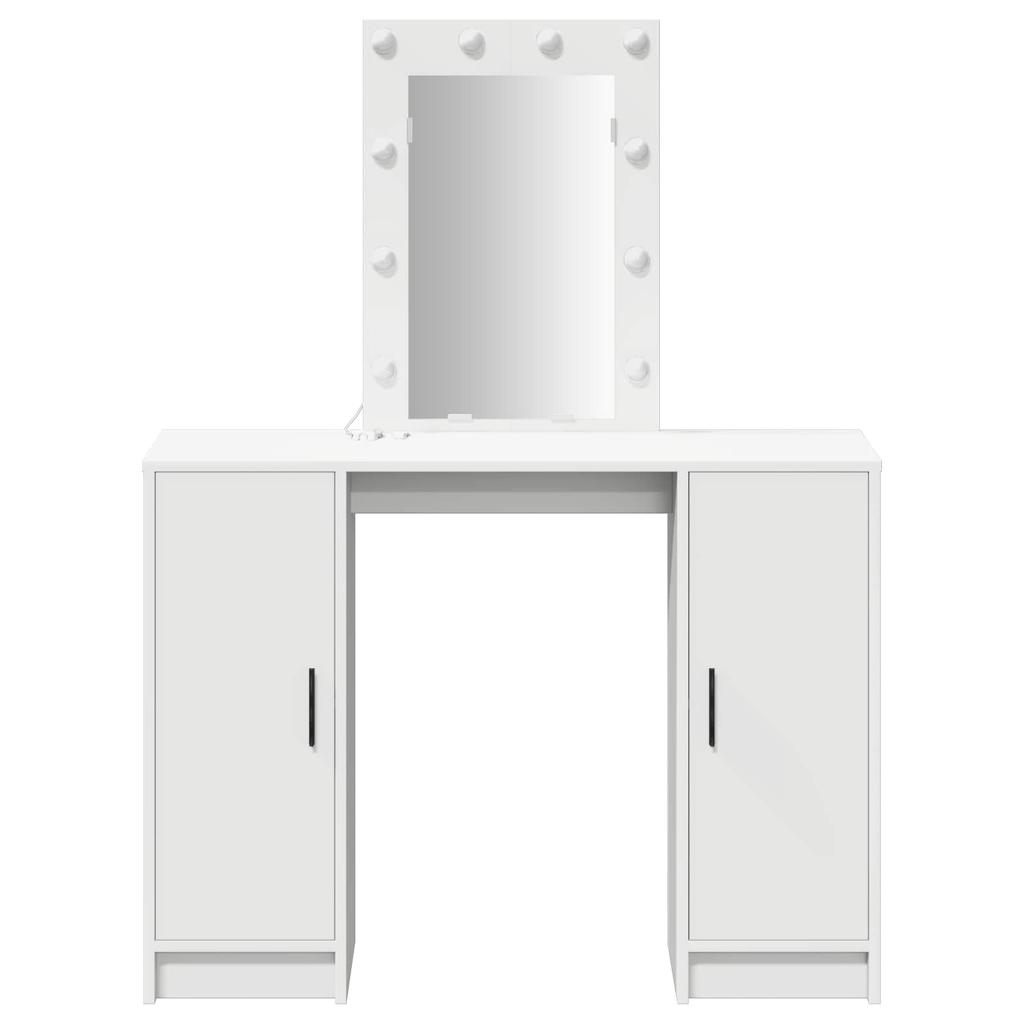 Makeup Vanity Table with Storage White 102 x 33 x 135 cm Engineered Wood