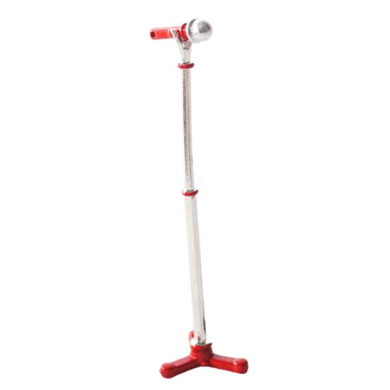 

Изысканный мини-кронштейн для микрофона, изящная миниатюрная модель для украшения микрофонной стойки кукольного домика красный