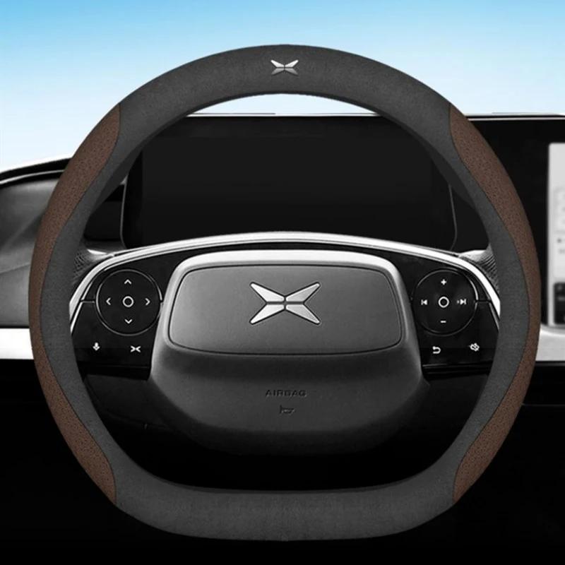 Leather Car Steering Wheel Cover for Xpeng G6 2024 Breathable Non-slip Car-styling Auto Interior Accessories