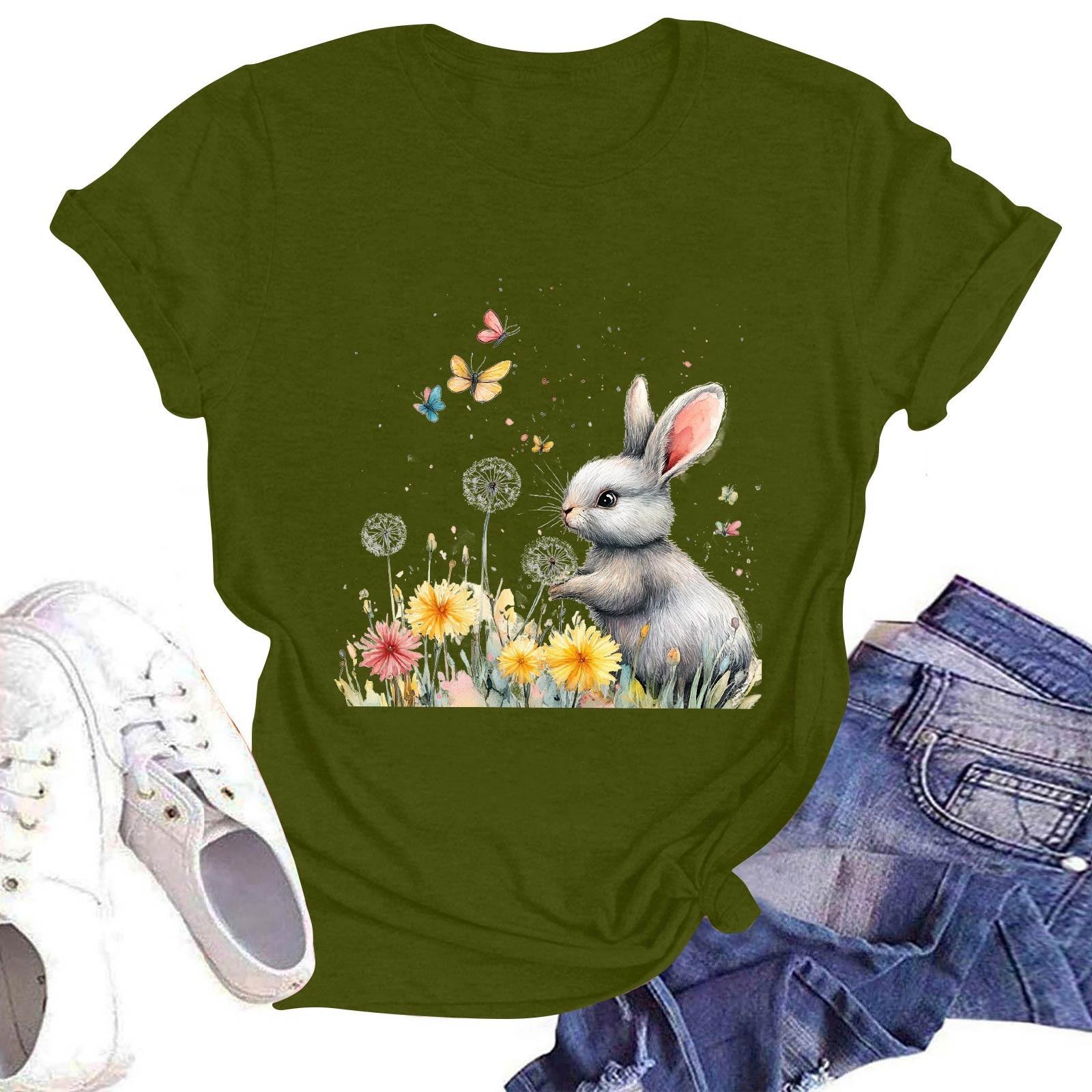 

Женская повседневная футболка с круглым вырезом и коротким рукавом L армия зеленый