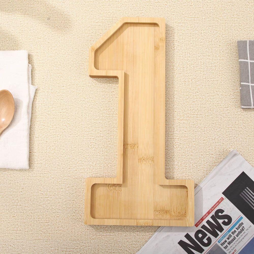 Fillable Wooden Number Charcuterie Board Decorative Food Platter Serving Trays  for Home
