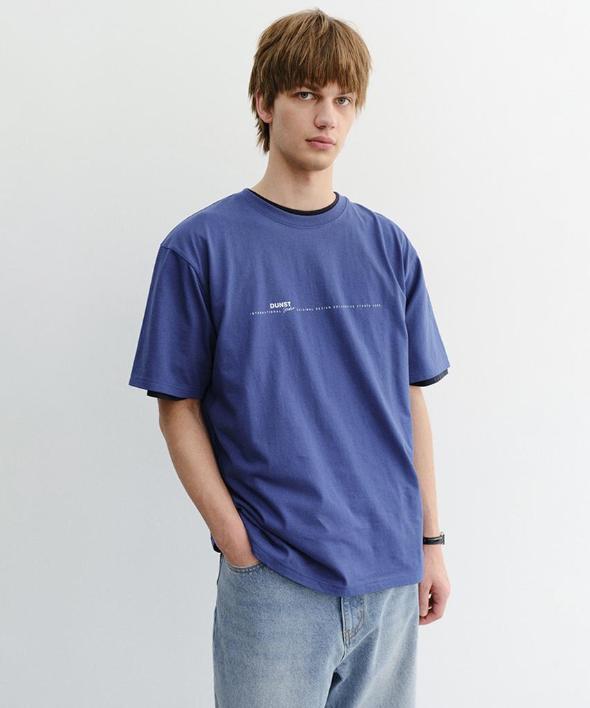 Deonseuteupomaen Minimal Lettering T-Shirt_Unisex_Udts6B147_Blue
