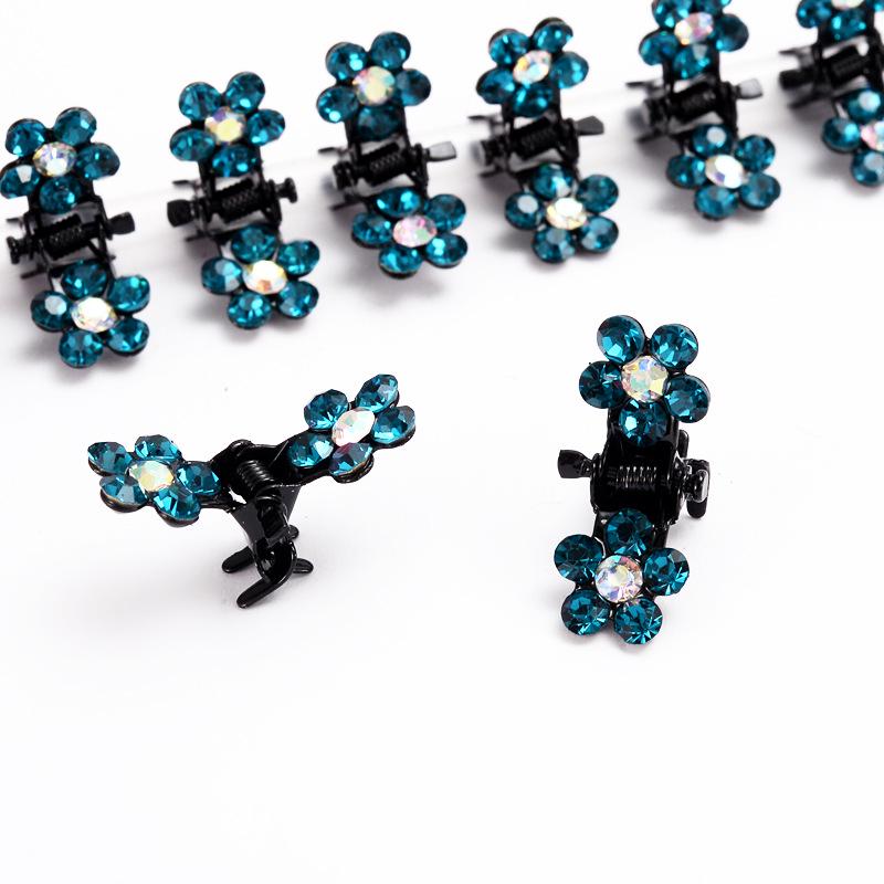 

Простая маленькая заколка-краб со стразами для челки - женский аксессуар для волос 12 pieces