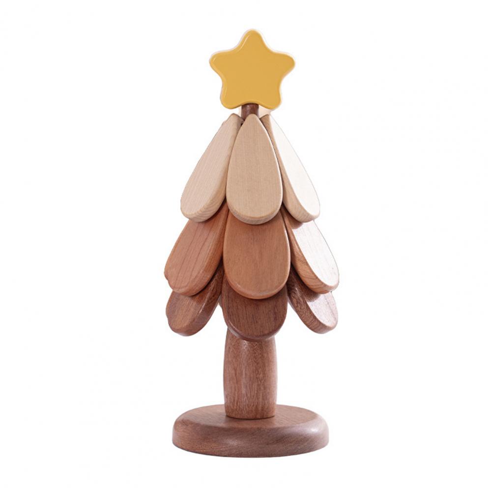 Heat Resistant Placemat Elegant Walnut Wooden Trivets for Hot Dishes Teapots Christmas Tree Potholder Set Foldable for Dining жёлтый