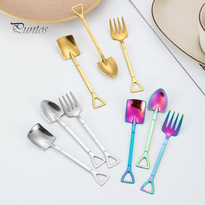 Cucchiaio a Pala in Acciaio Inossidabile Cucchiaio da Gelato Mini Cucchiaini da Dessert Forme Creative Cucchiaino da Caffè e Tè Regalo per Cucina Ristorante Festa