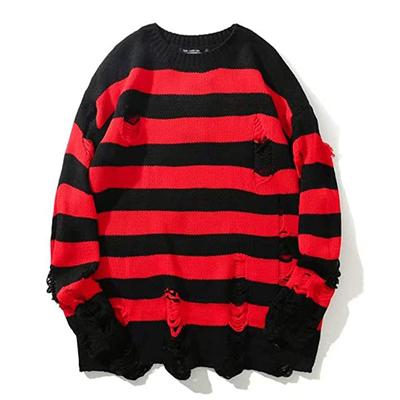 Autumn and Winter Couple's Sweater, Loose and Lazy Tide Brand Trend Knitted Bottoming Hole Sweater Comfortable Women's Clothing