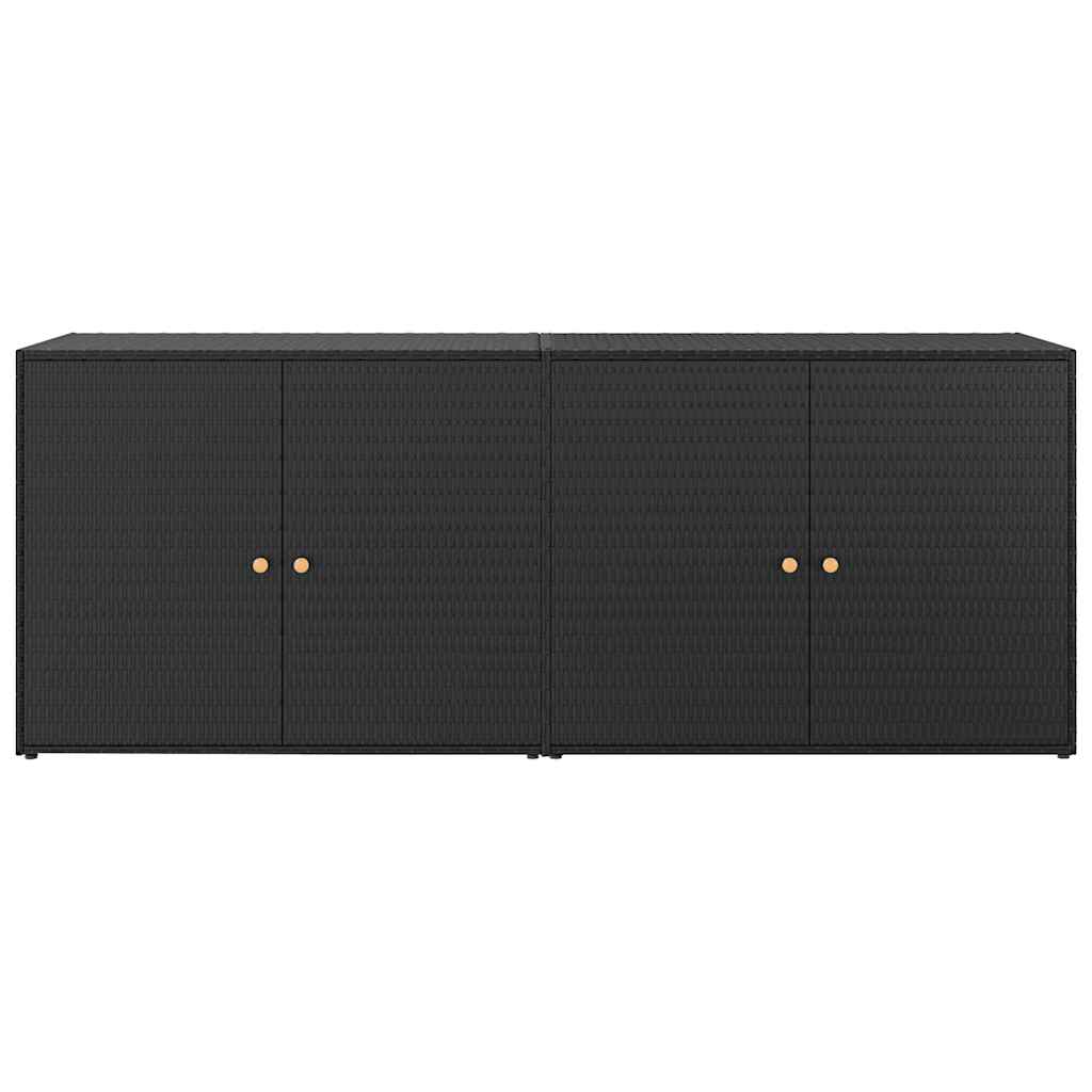 Vidaxl Gartenschrank, Schwarz, 198X55,5X80 Cm, Polyrattan