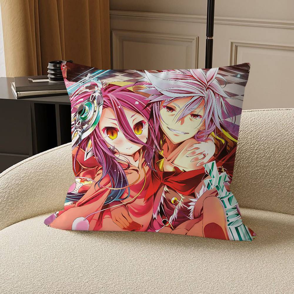 Anime N-No Game No Life Pillow Cover Sofa Cushion Cover Home Room Decoration Children Gift