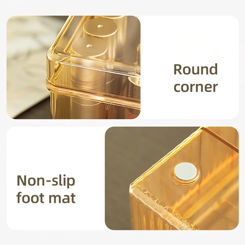 Eyelash Storage Box With Lid Desktop Cosmetics Organization Tool Acrylic Transparent Case Holder Exclusively For Makeup Supplies