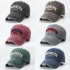 Washed old baseball cap women's retro letter embroidered sunscreen cap men's soft top sun hat