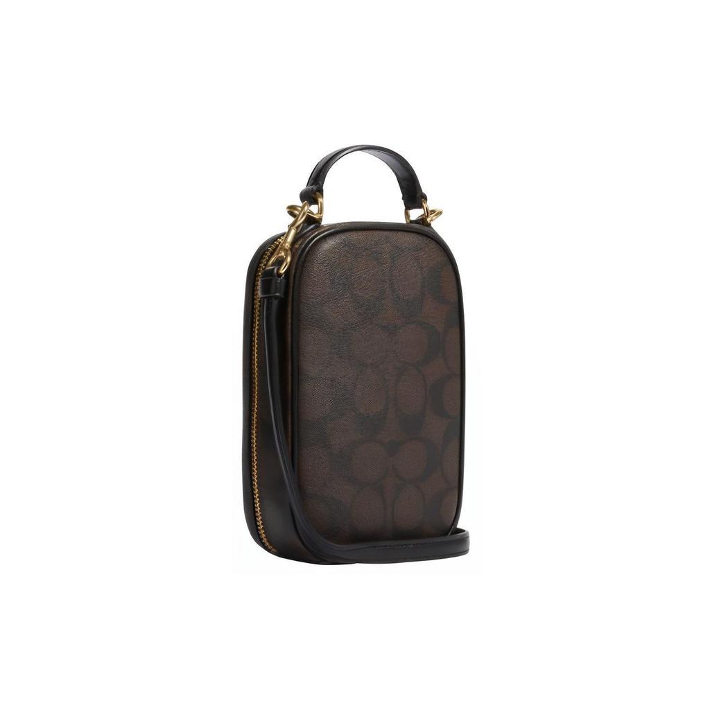 Coach Eva 11 Classic Monogram Print Four Card Slot Zipper Closure Synthetic Leather Phone Bag Handheld Shoulder Crossbody Mini Women bags CC872-IMAA8