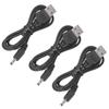 3Pcs USB Power Cord 3.5x1.35mm Jack Charging Cable Wire Line DC 5V for Fan Phone Speaker