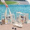 Transparent Beach Bag Large Capacity Convenient Beach Storage Bag Summer Outdoor Cosmetics and Toiletries Bag Makeup Organizer