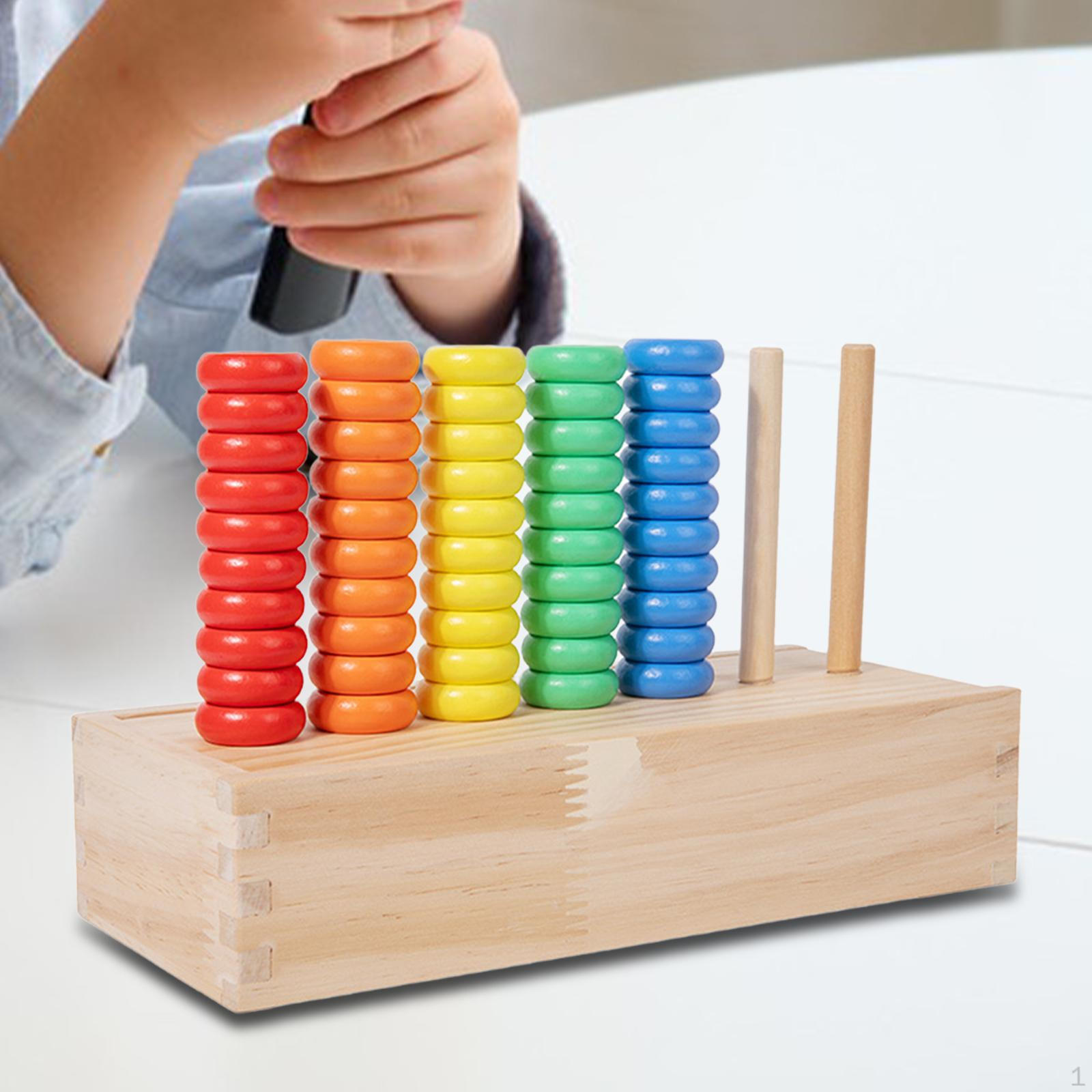 

Деревянные игрушки для сортировки по цвету и stacking-игры, цветные кольца, креативные для 1 2 3 лет, для распознавания