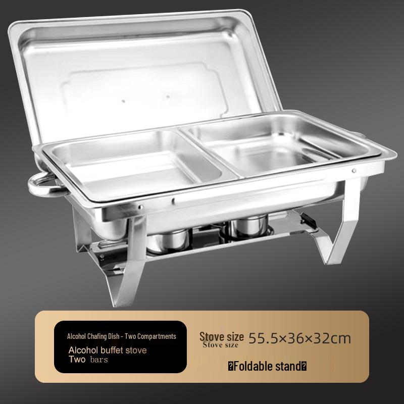 Stainless Steel Folding Buffet Warmer with Insulated Chafing Dish for Hotels and Commercial Use
