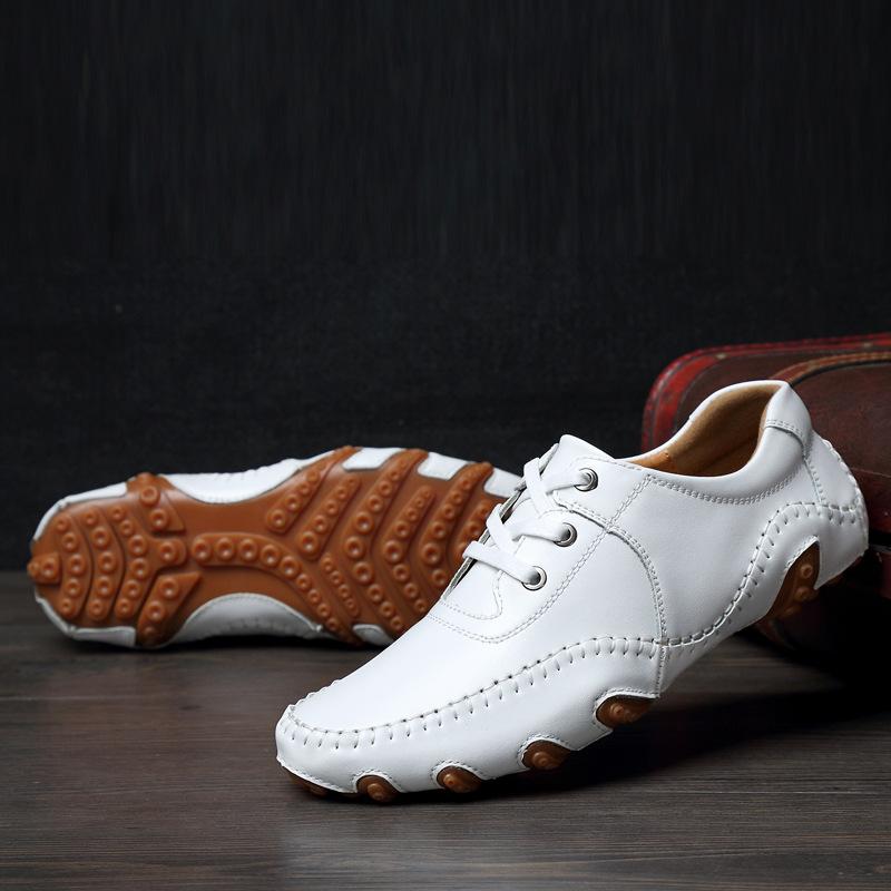 British Style Men's Leather Shoes Soft Men's Loafers Fashion Mens Cowhide Casual Shoes New Male Flats Zapatillas De Deporte