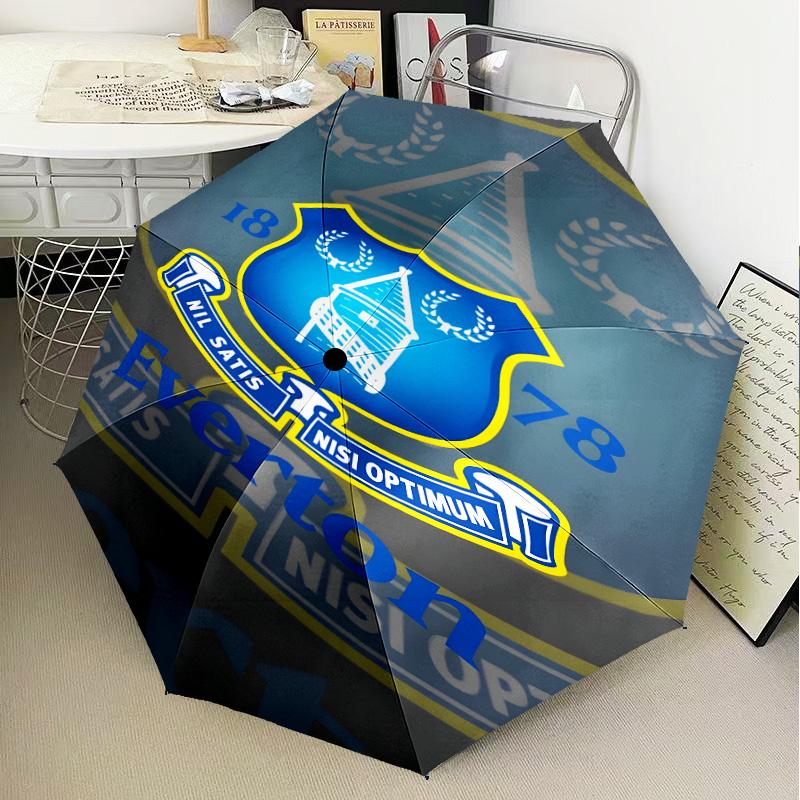 1PC Ever-ton Football Club Crest Printed Umbrella Folding umbrella, automatic umbrella 8-Frame for Travel, camping Fan gifts Christmas Gifts