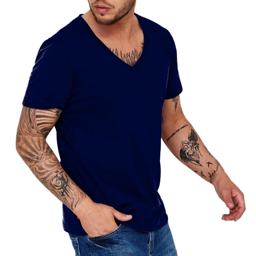Camiseta Deportiva Casual de Verano para Hombre con Cuello en V Personalizada 2024