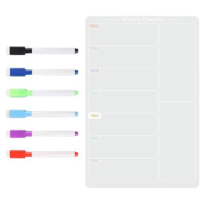Operitacx 1 Sett Whiteboard Klar Akryl Skrivetavle med Ukentlig Magnetisk Akryl Ukentlig Ukentlig Kjøleskap Planleggingstavle Kjøleskap, Ark,