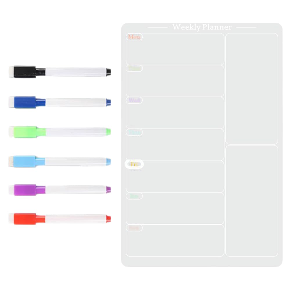

Operitacx 1 Set Whiteboard Clear Acrylic Writing Board with Weekly Magnetic Acrylic Weekly Weekly Refrigerator Schedule Board Refrigerator, Sheets,