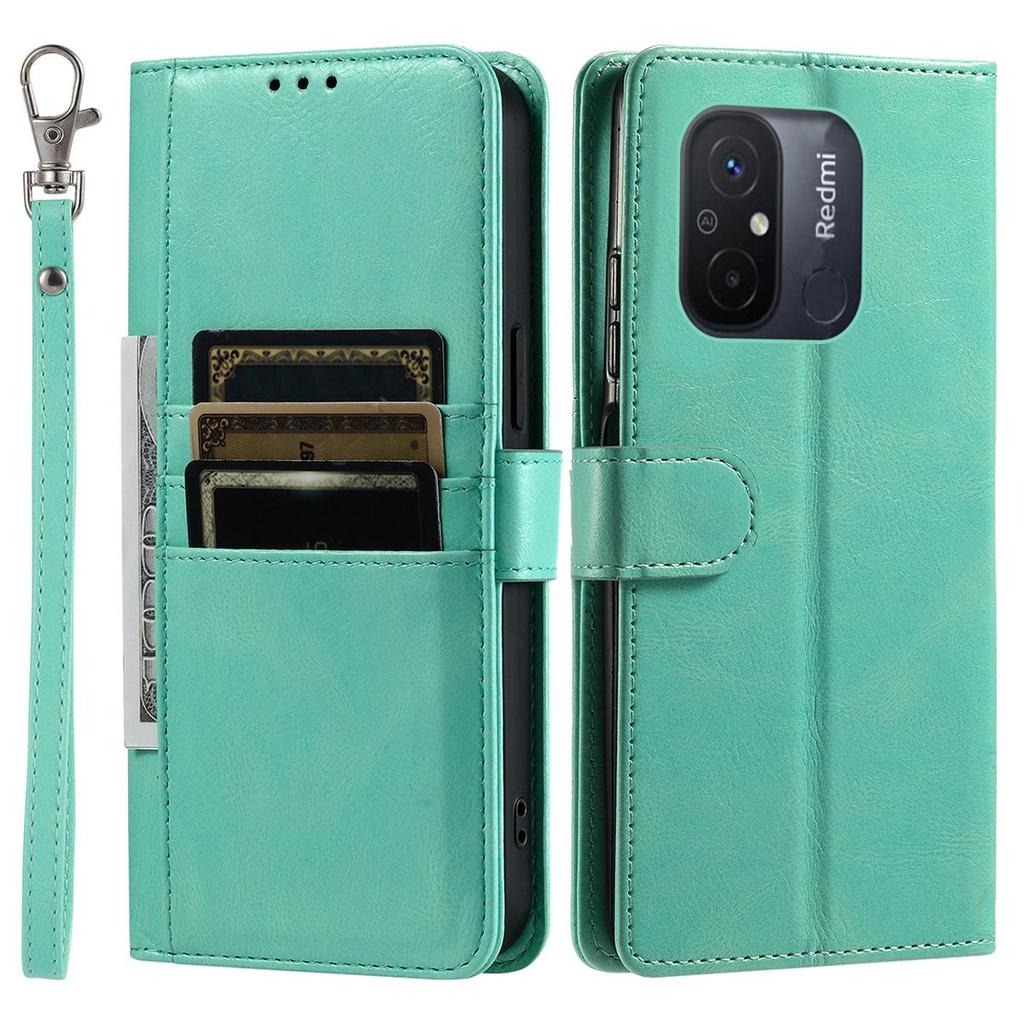 Cover for Xiaomi Redmi 12C Retro PU Leather Flip Wallet Phone Case Multi Card Slots