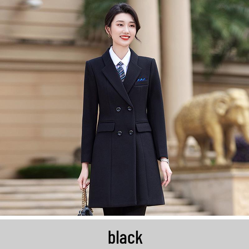 

Men s Mid-Length Woolen Business Trench Coat with Velvet Lining for Autumn and Winter. XXXL
