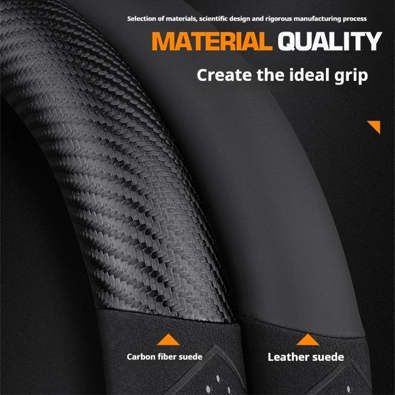 For MG MG4 3SW ZR EHS EZS GS MG7 MG5 MG6 MG3 HS ZS EV GT X Power Car Carbon Fiber Leather Steering Wheel Cover Auto Accessories WW5