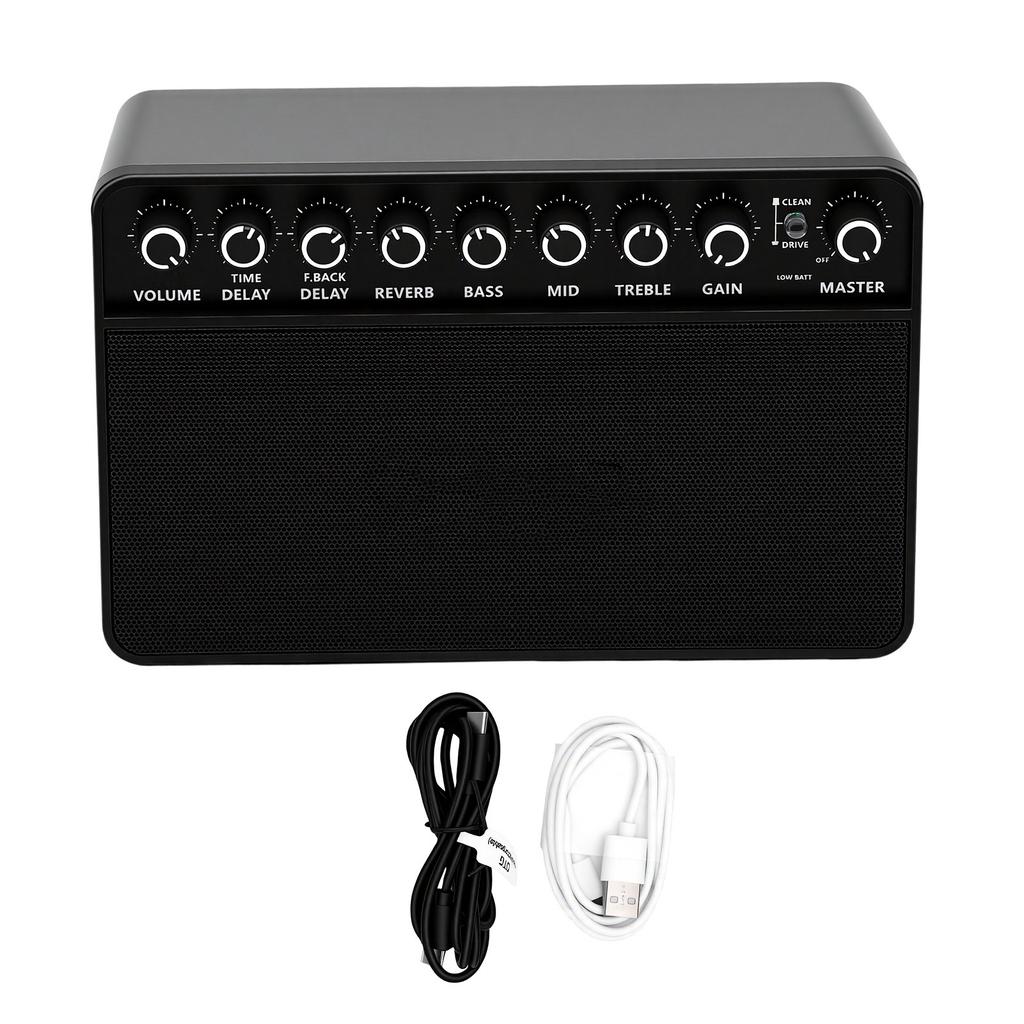 Mini-Gitarrenverstärker Kabellos Bluetooth Tragbar Kopfhöreranschluss AUX-Eingang Wiederaufladbar Gitarren-Übungsverstärker