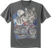 Biker einsamer Wolf T-Shirt Herren Grafik-T-Shirt Wölfe Motorrad Kleidung Bekleidung