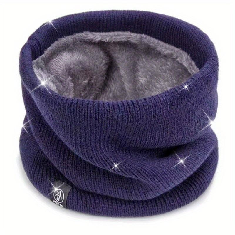 Unisex Knitted Scarf, Elastic Neck Gaiter Headband, Warm Face Mask, Thickened Velvet, Dual-Use for Outdoor Activities